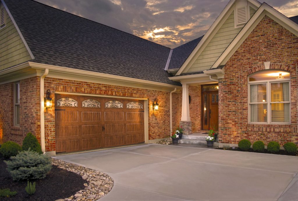 Clopay garage doors on a brick home