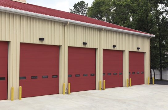 Red Sectional Steel Commercial Garage Doors