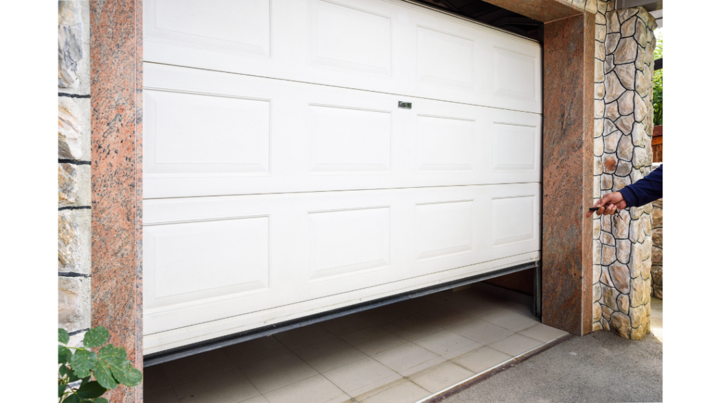 Garage door partially open